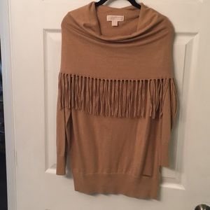 Tan Michael Kors fringe Sweater